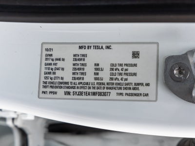 2021 Tesla Model 3 Standard Range Plus