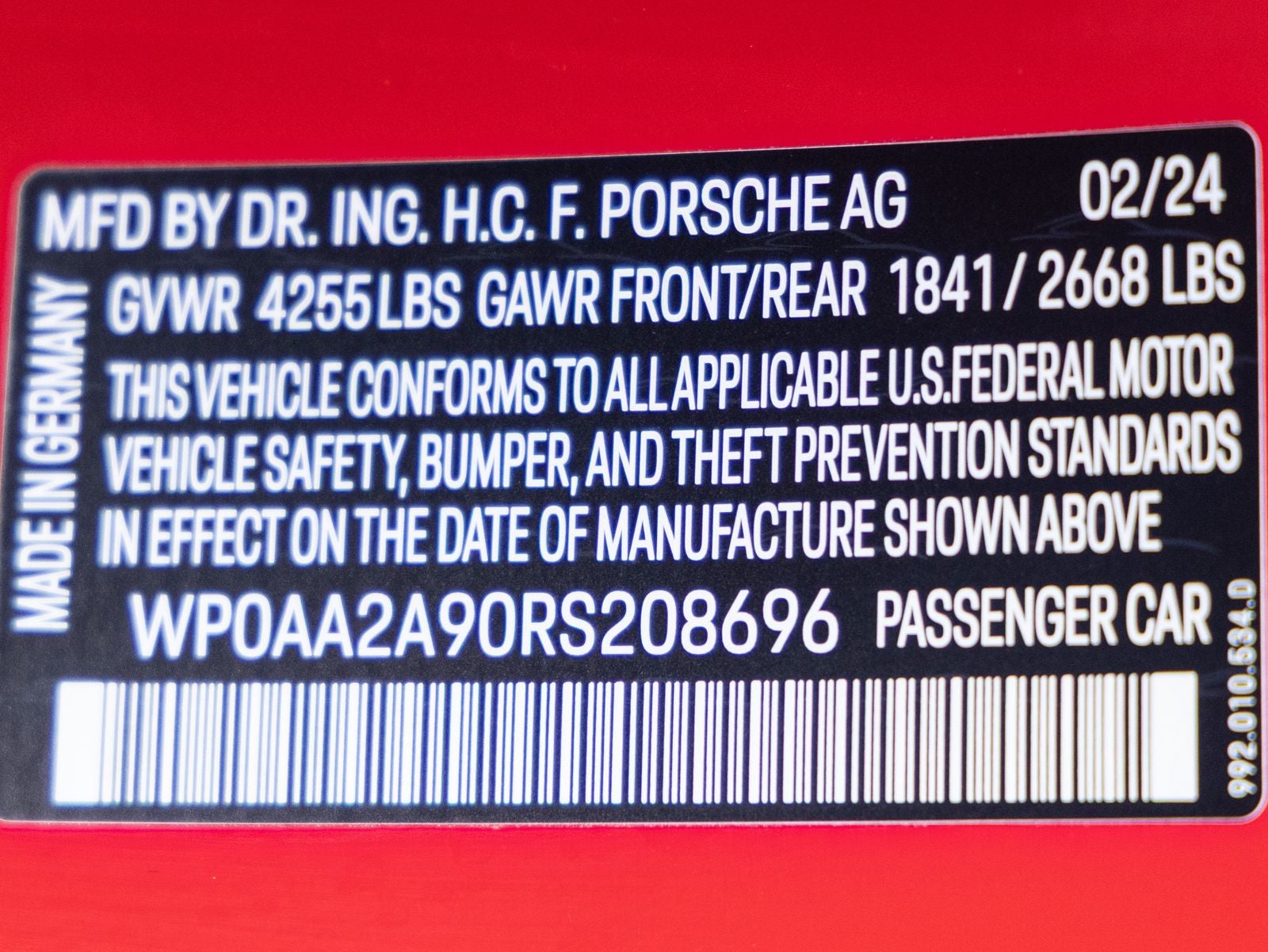 2024 Porsche 911 911 Carrera T