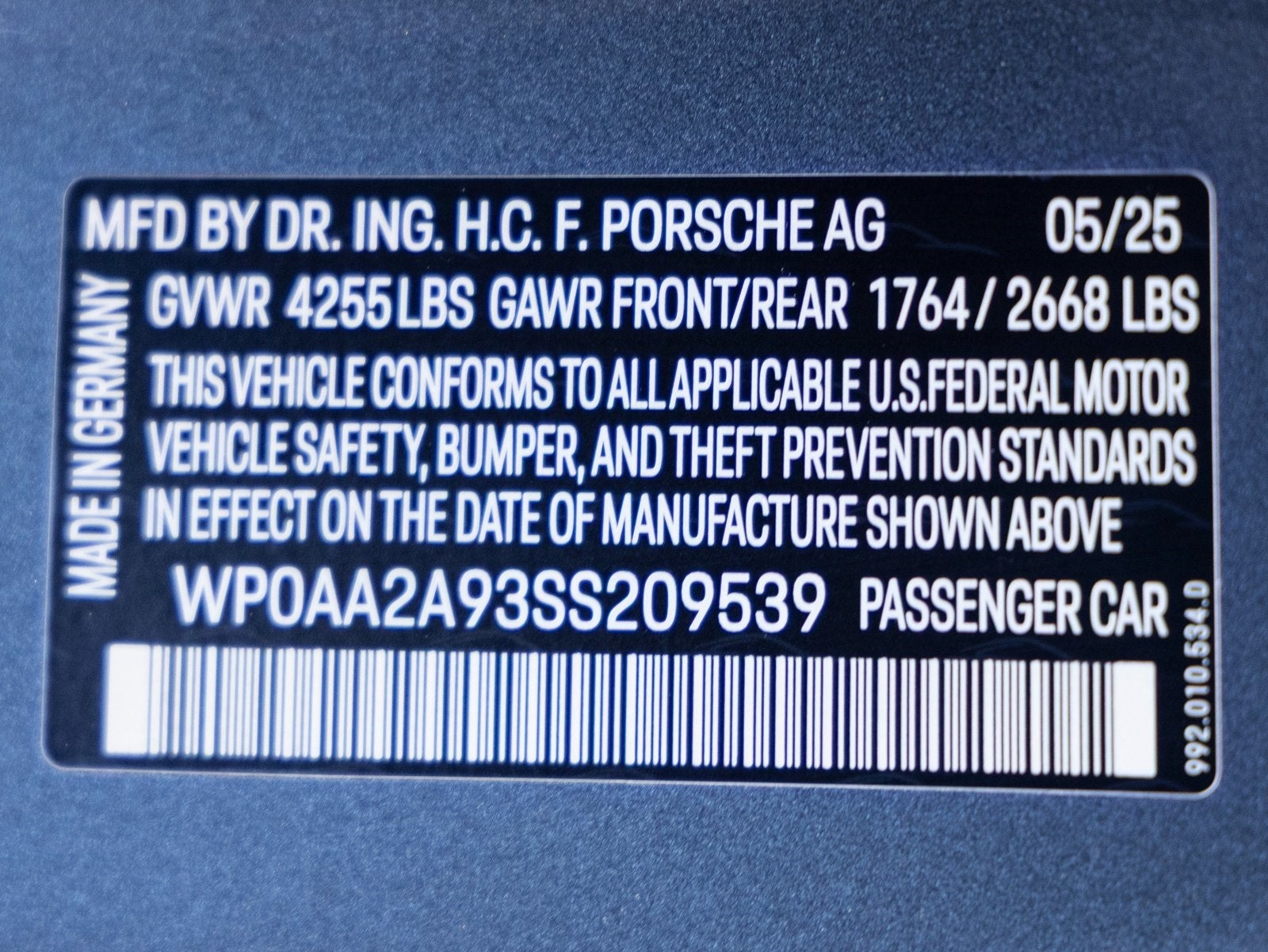 2025 Porsche 911 911 Carrera T