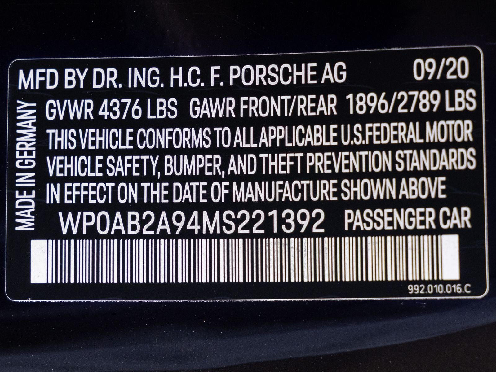 2021 Porsche 911 911 Carrera S (MY21)