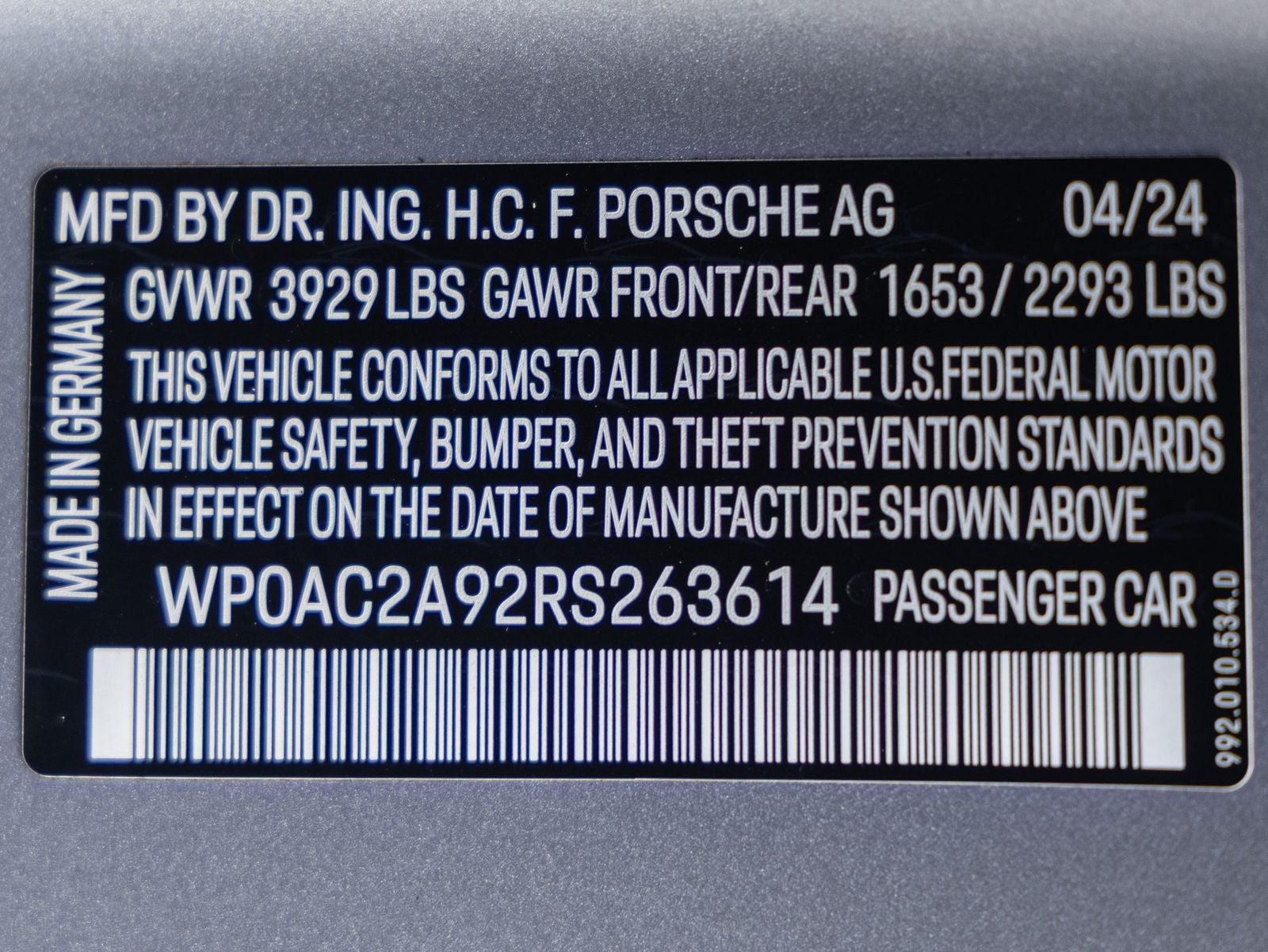 2024 Porsche 911 911 GT3