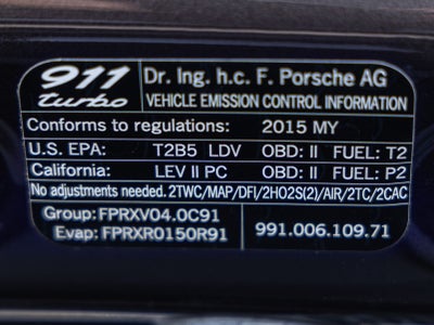 2015 Porsche 911 911 Turbo Coupe