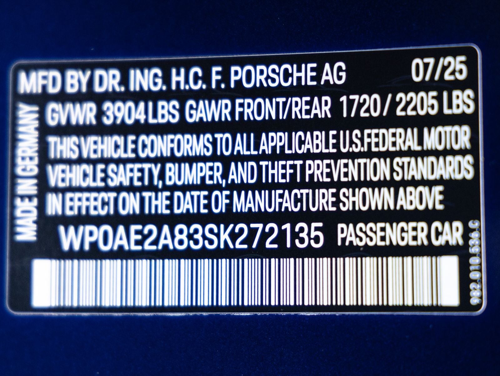 2025 Porsche 718 Cayman GT4 RS