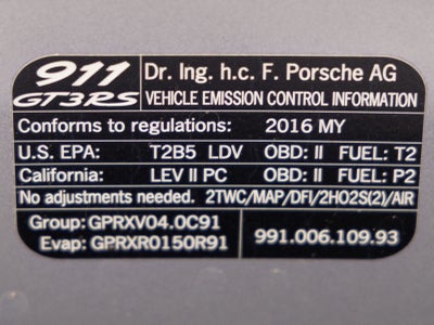2016 Porsche 911 911 GT3 RS