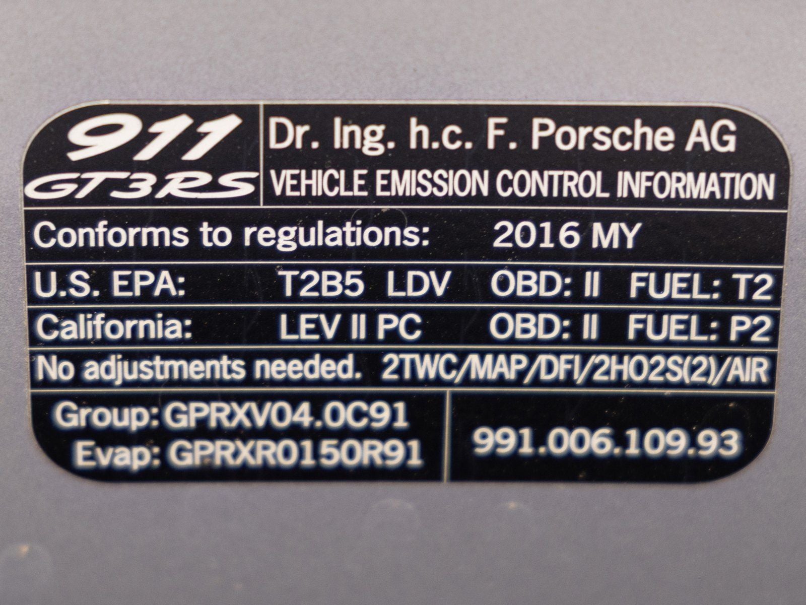 2016 Porsche 911 911 GT3 RS
