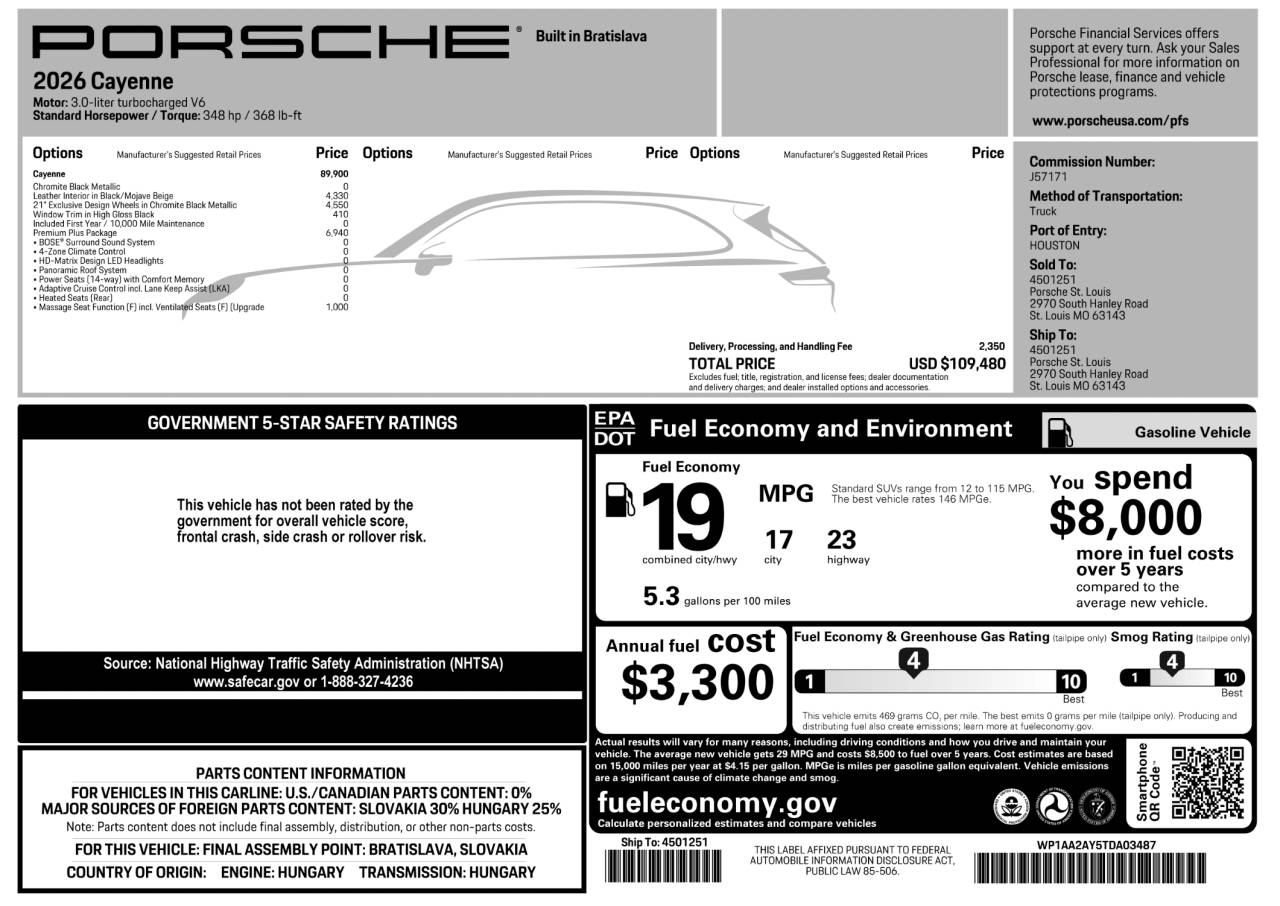 2026 Porsche Cayenne Cayenne