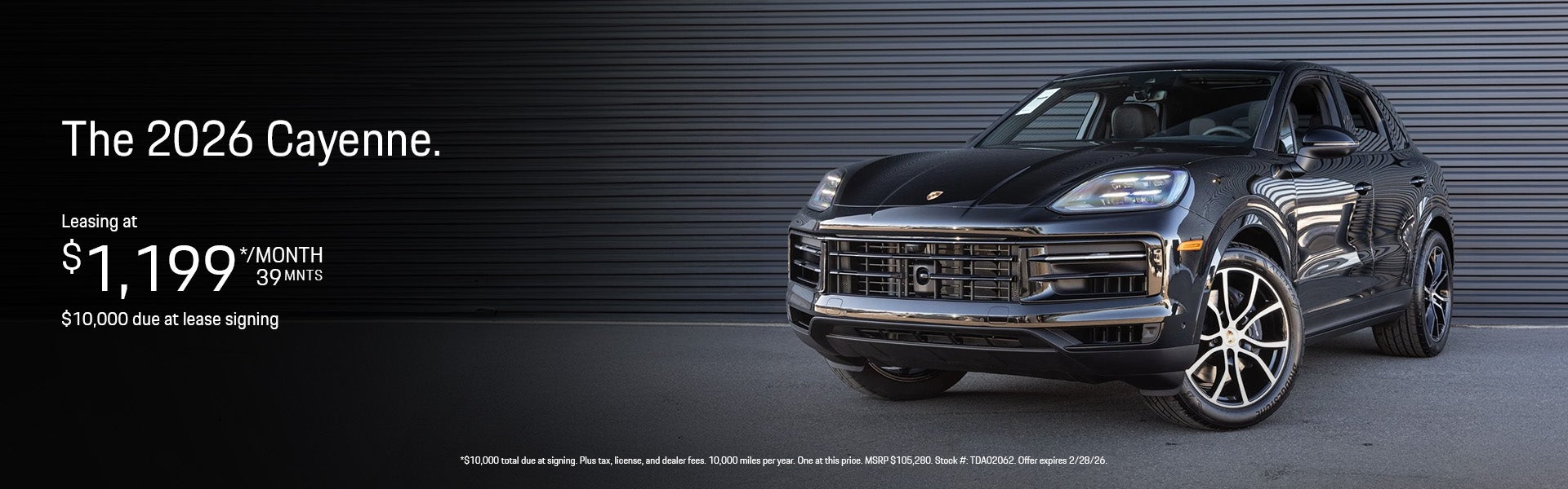 2026 Cayenne lease special banner