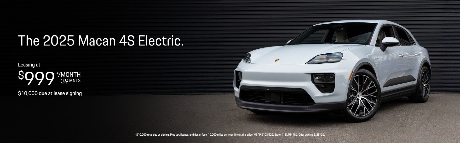 2026 Macan 4S Electric lease special banner