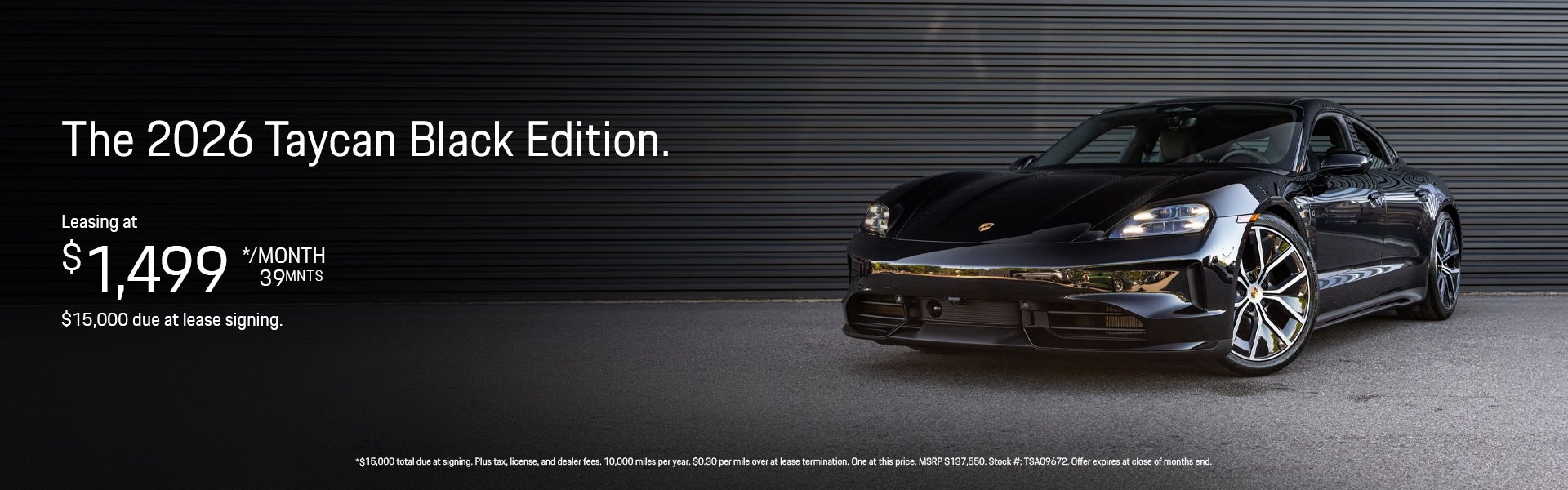 2026 Taycan Black Edition Lease Special