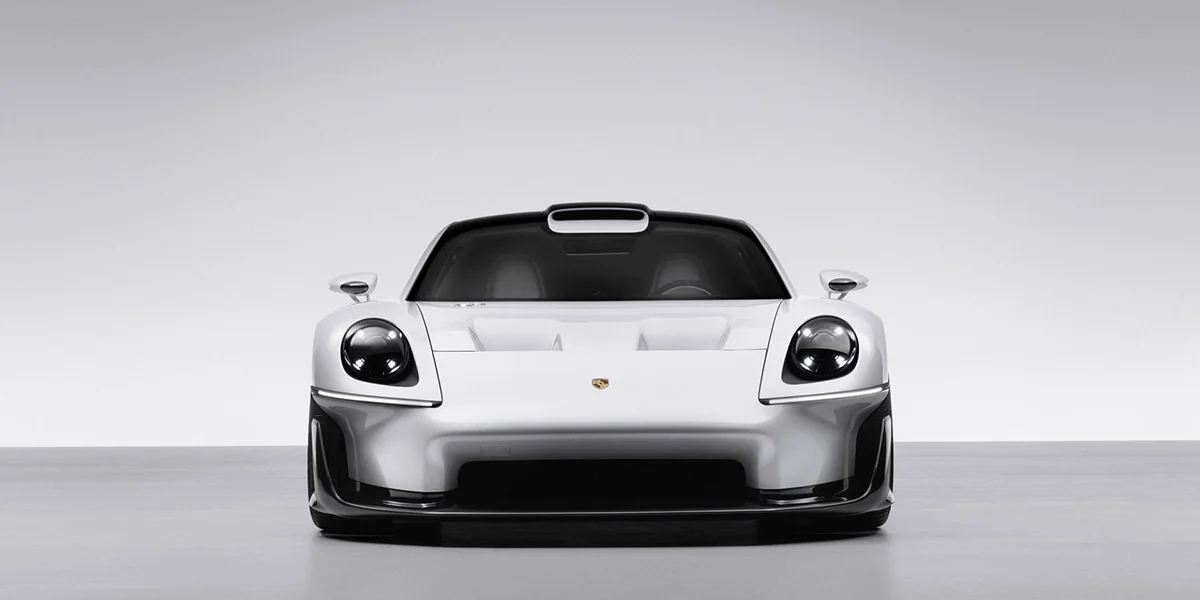 Front three-quarter view of the Porsche Mission S vision model.